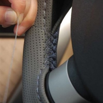Diy автомобиля руль обложка искусственная кожа ручное шитье с иголок и ниток